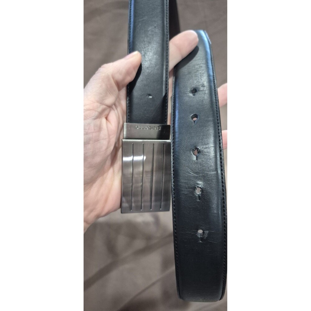 Claiborne Mens 42 Reversible Belt Black Or Brown Silver Hardware Simulated Leath